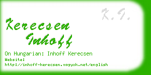 kerecsen inhoff business card